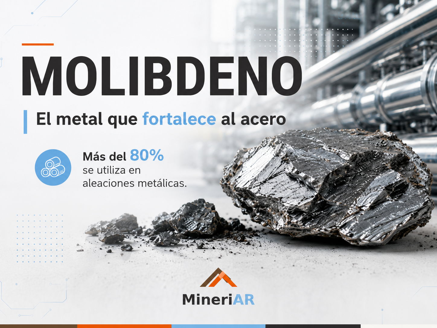 Molibdeno: el metal que fortalece al acero y puede crecer junto al cobre argentino