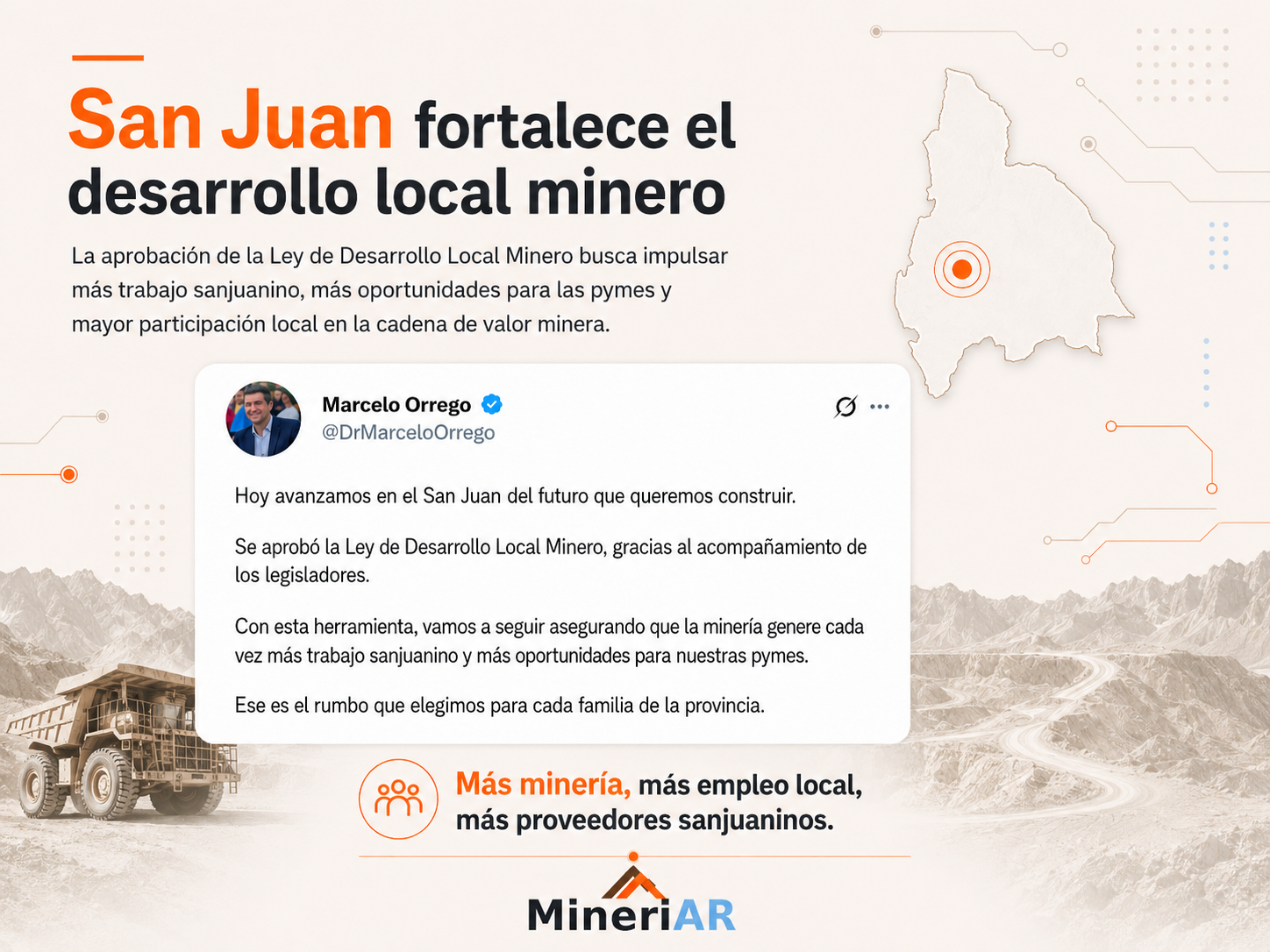 San Juan aprobó la Ley de Desarrollo Local Minero para fortalecer empleo y proveedores locales