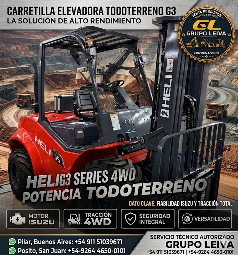 AUTOELEVADOR CABINADO  4x4 3500 Kg Heli Motor Isuzu
